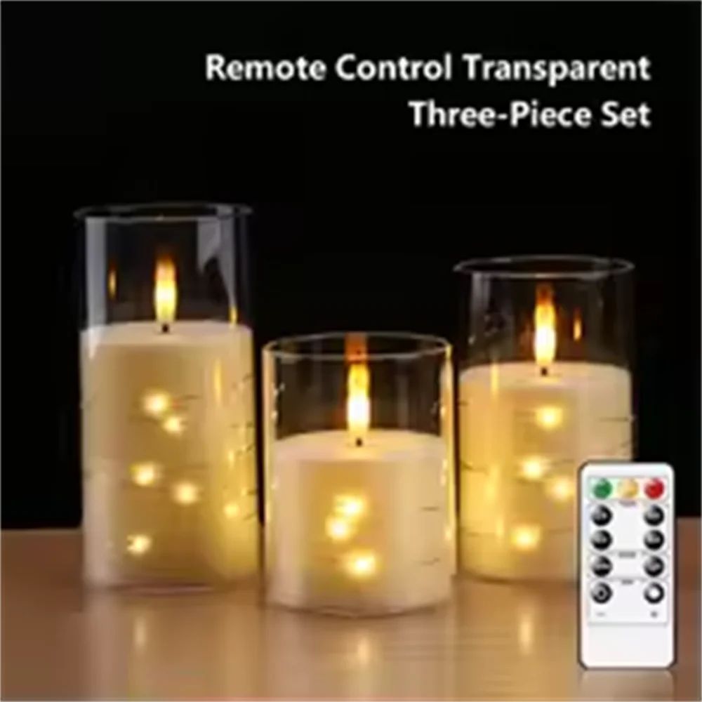 Battery-Powered Flameless LED Candles with Remote – Set of 3 LED Candle Set Axl