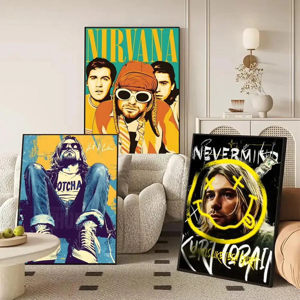 Nirvana Band Poster Removable Wall Sticker – HD Music Decal Wall Poster Sticker Axl