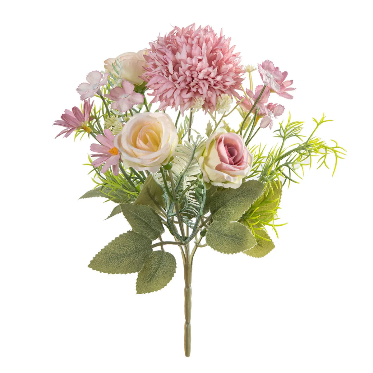 Silk Rose & Chrysanthemum Artificial Flower Bouquet | 2–4 Pcs Artificial Flower Bouquet Axl