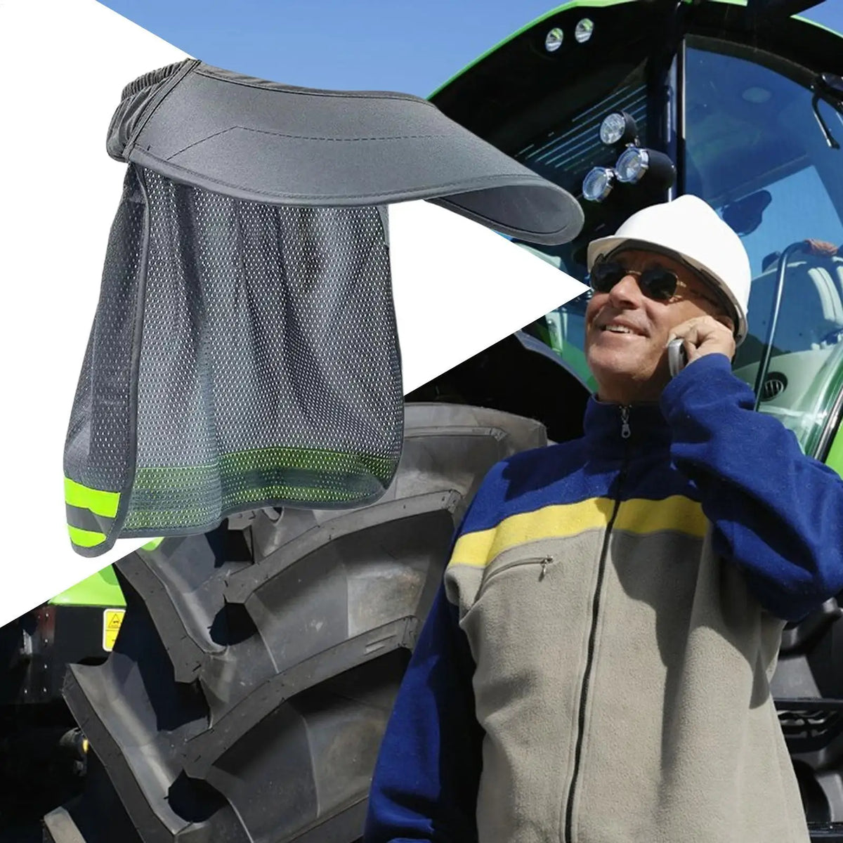 Hard Hat Sun Shade Visor with Reflective Strip | Helmet Attachment Helmet Sun Shade Axl