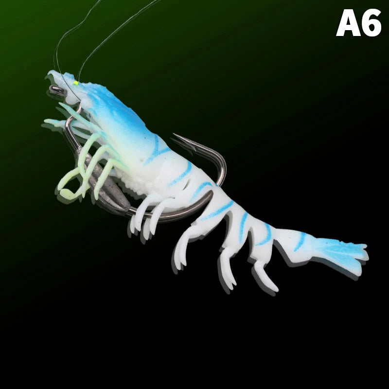95mm TPE Squid Jig Slow Sinking Wood Shrimp Fishing Lure Squid Jig Lure Axl A6