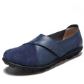 HAJINK Women's Soft Leather Flat Loafers – Elegant Casual Shoes Women's Flat Loafers Axl NavyBlue 44