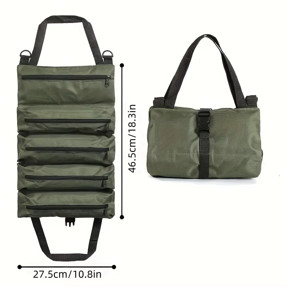 Roll-Up Tool Bag – Multi-Pocket Oxford Cloth Organizer Pouch Roll-Up Tool Bag Axl