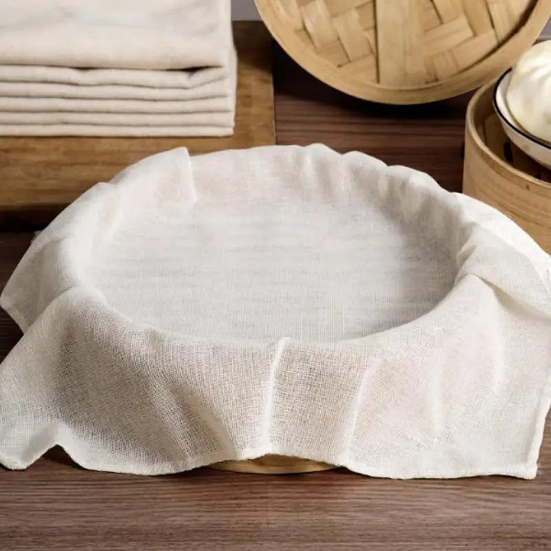 3-Pack Cotton Steamer Cloth – Round Gauze Pad Kitchen Liner Steamer Cloth Liner Axl