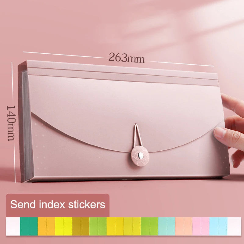 13-Pocket Expanding File Folder – Color-Coded Receipt Organizer Expanding File Folder Axl 263MM pink