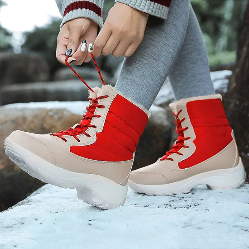 Women's Plush-Lined Wedge Snow Boots – Warm Winter Ankle Boots Winter Snow Boots Axl