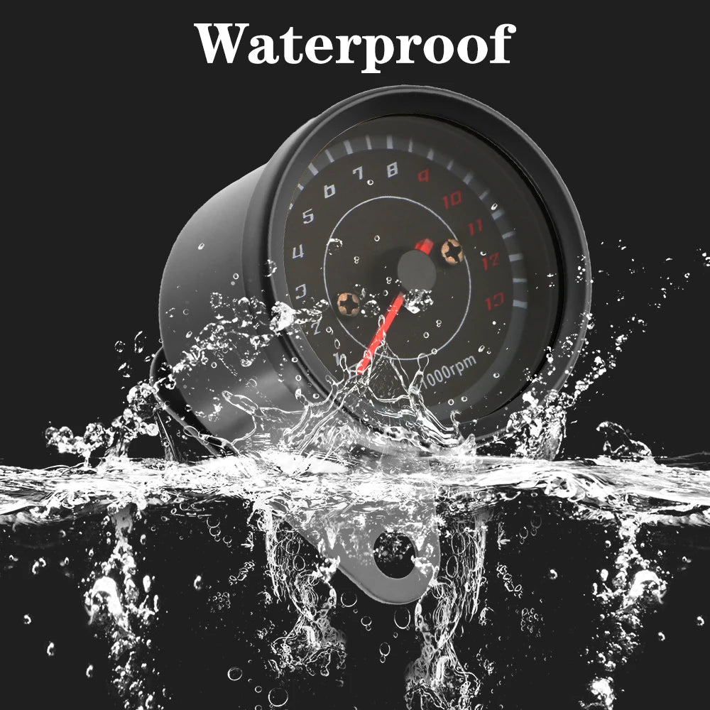 Universal Motorcycle Speedometer Tachometer with LED Light Motorcycle Gauge Axl