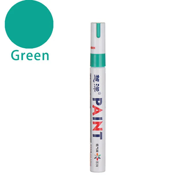 12-Color Waterproof Permanent Paint Markers – Tire & Multi-Surface Paint Marker Set Axl Green