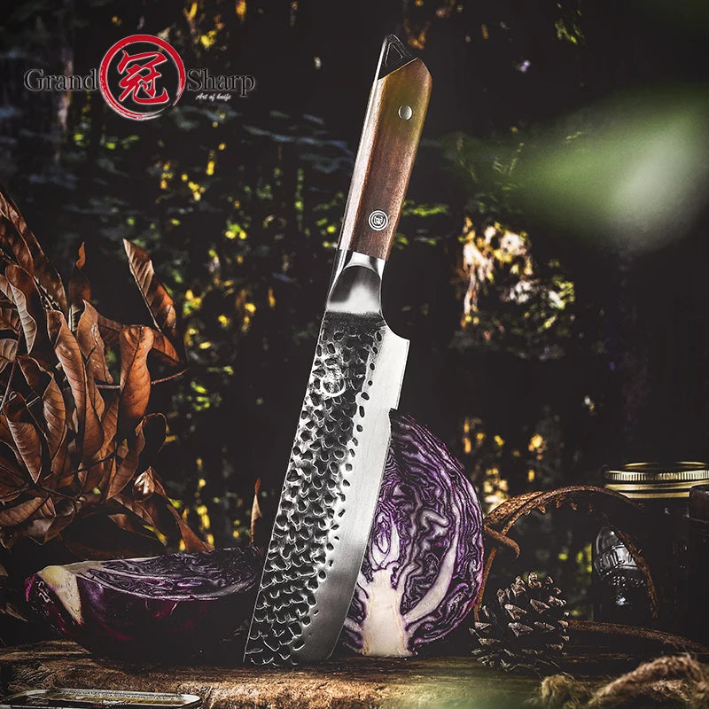 Grandsharp Japanese Nakiri Knife – High Carbon Steel Vegetable Knife Japanese Nakiri Knife Axl Default Title
