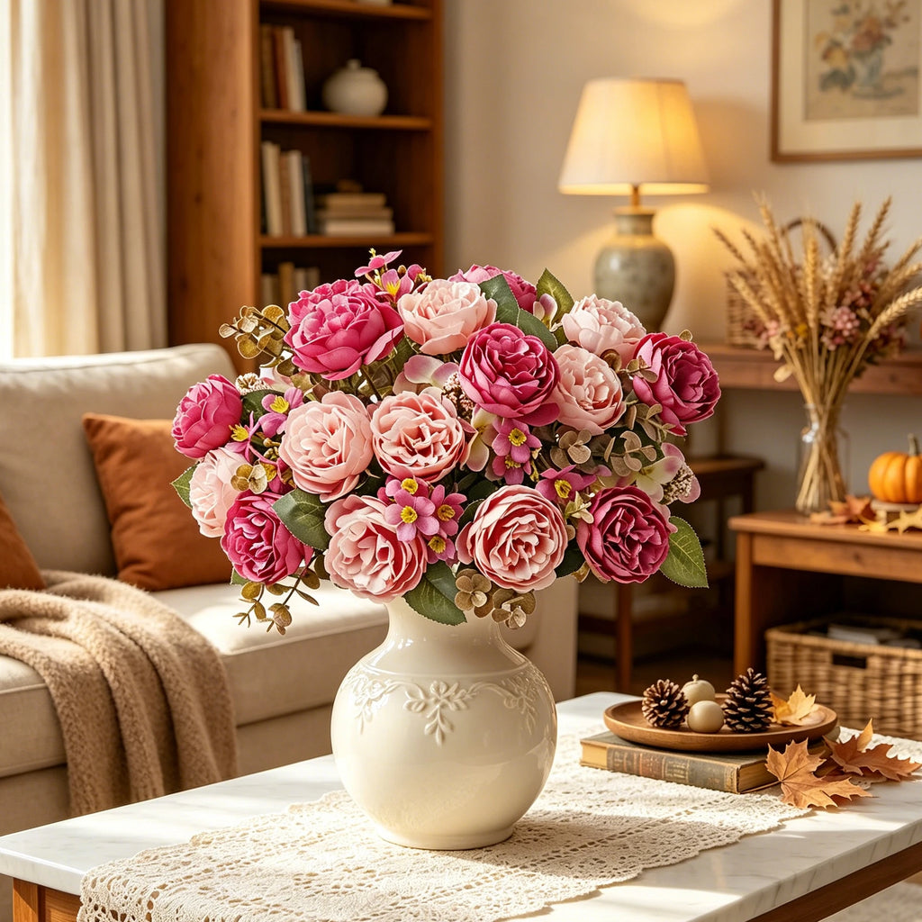 Silk Peony Artificial Flowers – Wedding, Home & Fall Décor Artificial Silk Flowers Axl