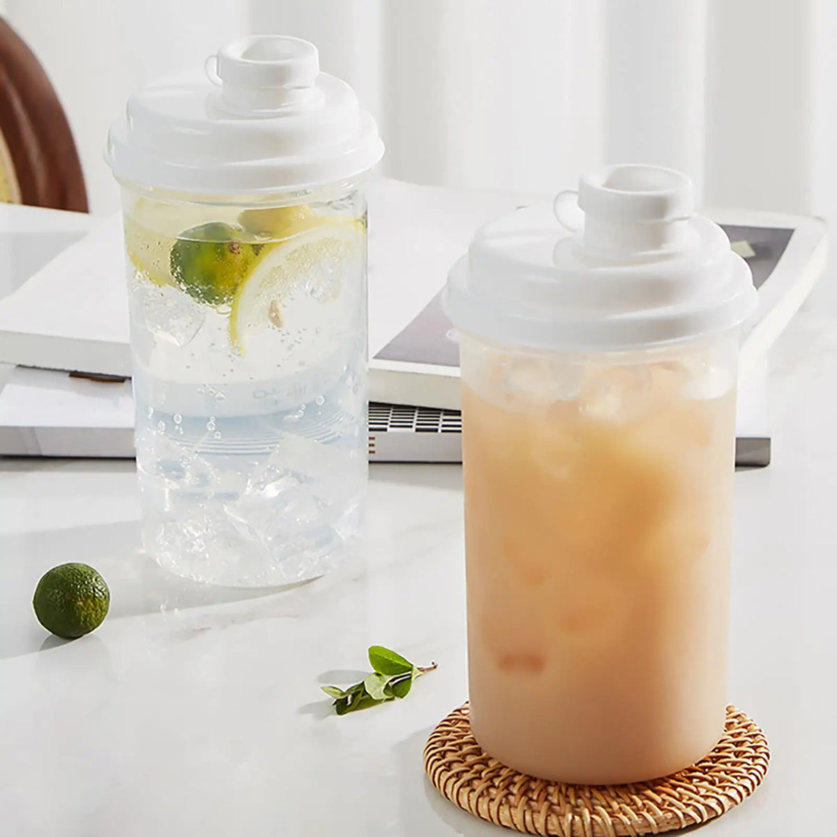 Leakproof Wide Mouth Water Bottle – BPA-Free Clear Fruit Tea Water Bottle Axl