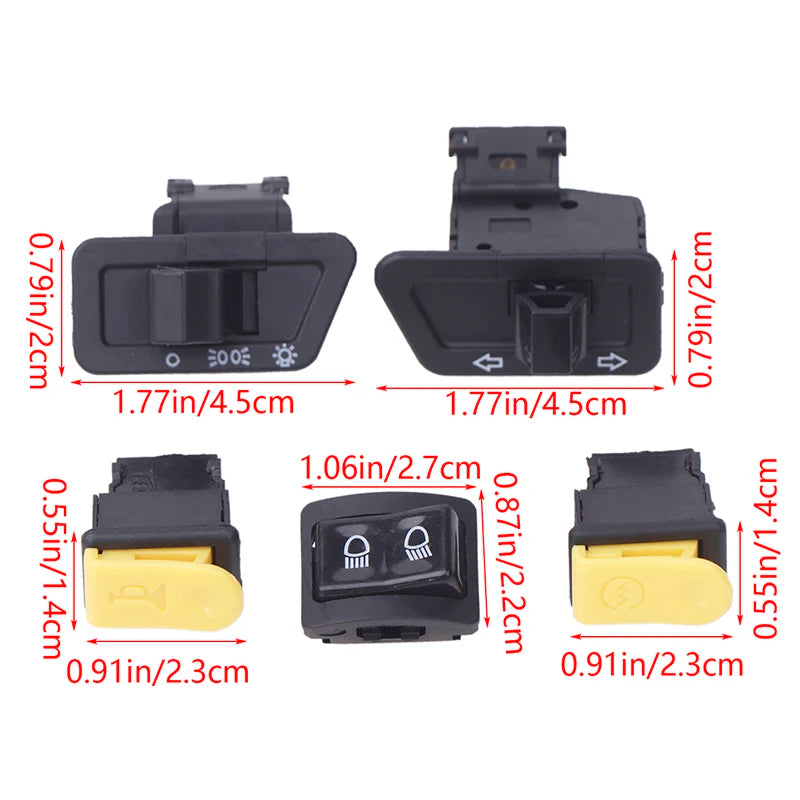 5-Pc Motorcycle Switch Set – Horn, Light, Turn Signal & Starter Motorcycle Switch Set Axl 5Pcs