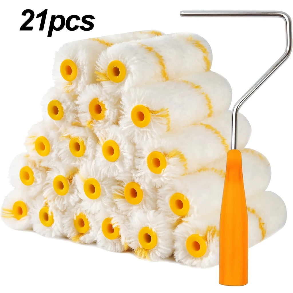 10/21-Pc 4-Inch Mini Paint Roller Set – Walls, Cabinets & Doors Mini Paint Roller Set Axl 21Pcs