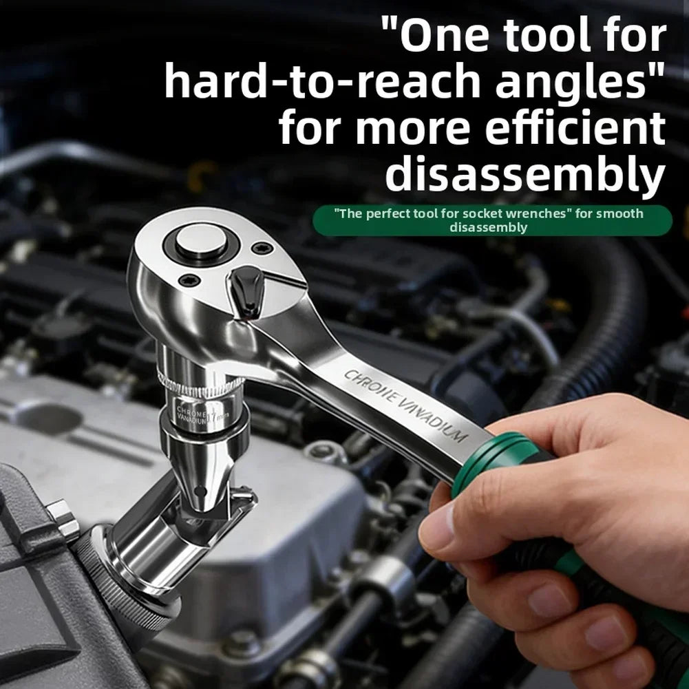 72-Tooth Ratcheting Socket Wrench Set 1/4" & 3/8" Drive Ratchet Socket Wrench Axl