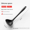 5-Piece Silicone Kitchen Utensil Set – Non-Stick Spatula & Spoon Silicone Utensil Set Axl Black-Soup Spoon