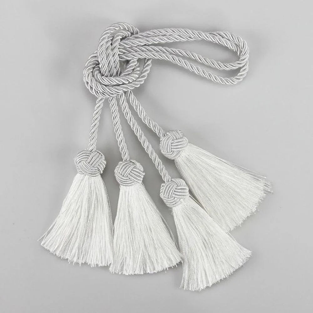 Mini Tassel Fringe Trim – DIY Craft & Curtain Tassels 1 Pair Craft Tassel Trim Axl white