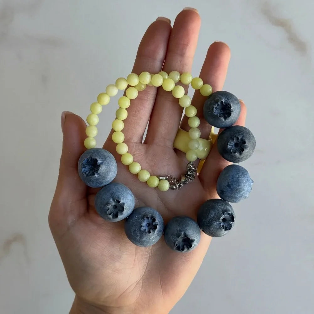 Layered Fruit Bead Necklace & Bracelet – Colorful Choker Bead Choker Necklace Axl Style 8