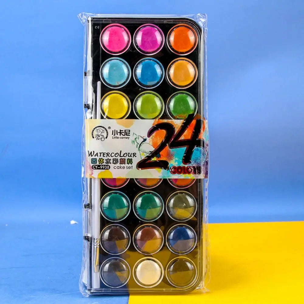 Solid Watercolor Paint Set 12/18/24/36 Colors – Metallic Glitter Watercolor Paint Set Axl 24 Colors