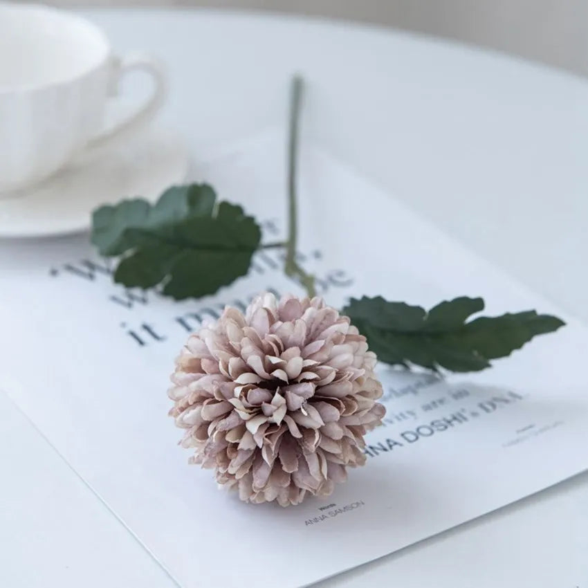 Silk Ball Chrysanthemum Artificial Flowers – Wedding & Home Décor Artificial Silk Flowers Axl color 9 2 pcs