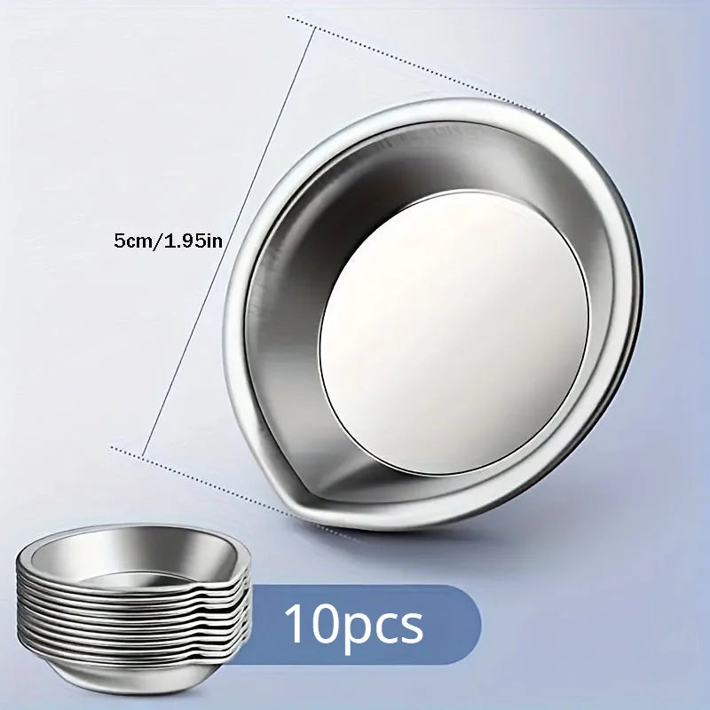 10-Pack Stainless Steel Mixing Palettes – Makeup & Nail Trays Makeup Mixing Palette Axl 10pcs