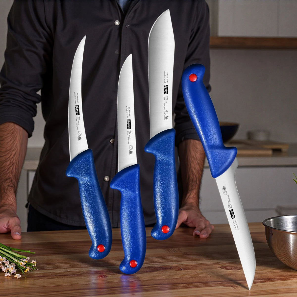 Ultra-Sharp Stainless Steel Boning & Butcher Knife Set Boning Knife Set Axl