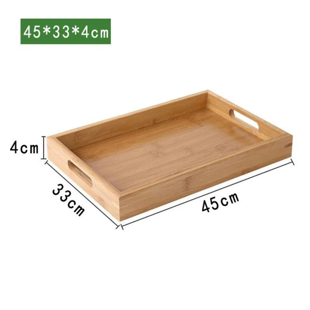 Retro Bamboo Storage Tray Organizer – Coffee Table & Tea Tray Bamboo Serving Tray Axl 45-33-4cm