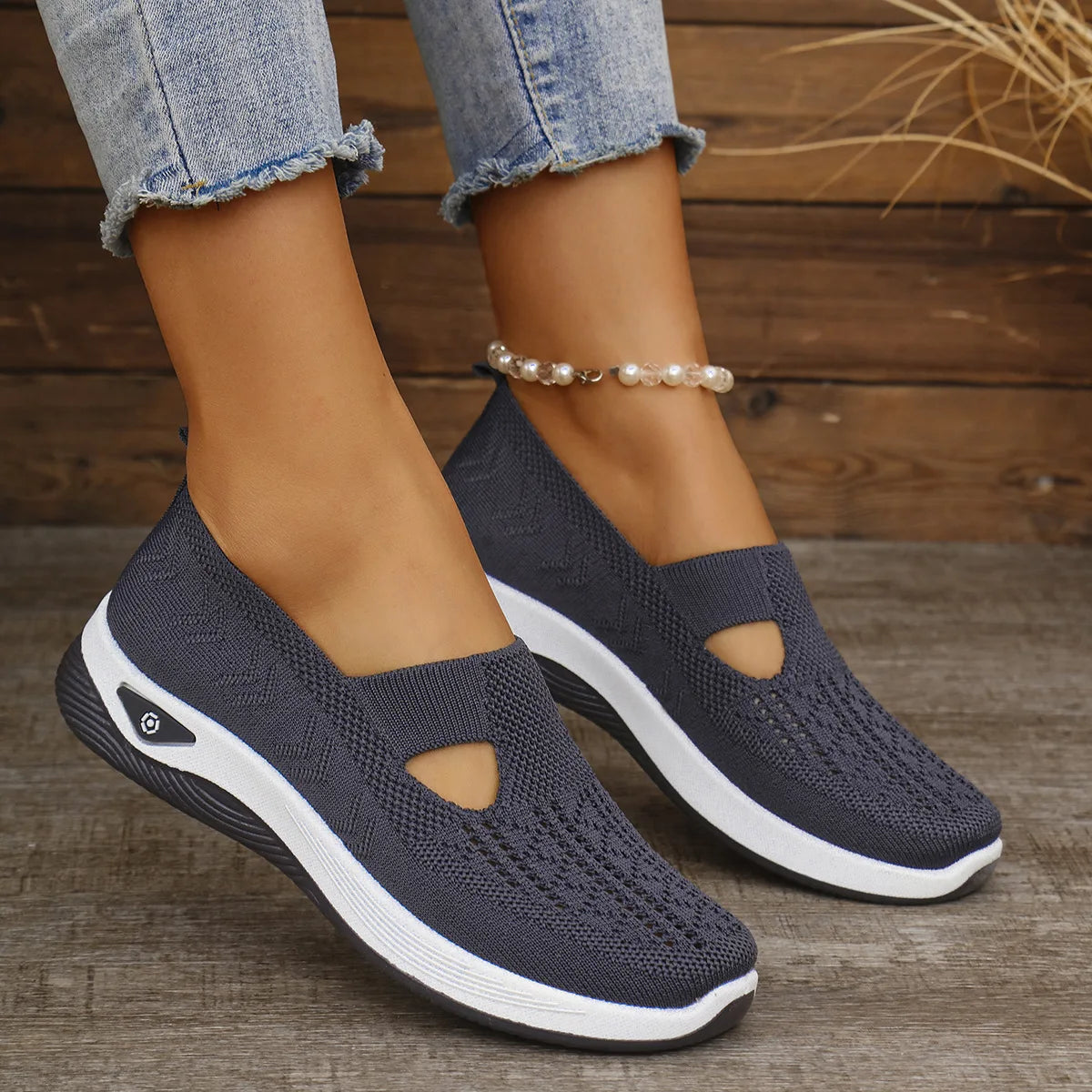Women's Knitted Casual Sneakers – Lightweight Breathable Walking Shoes Women's Casual Sneakers Axl