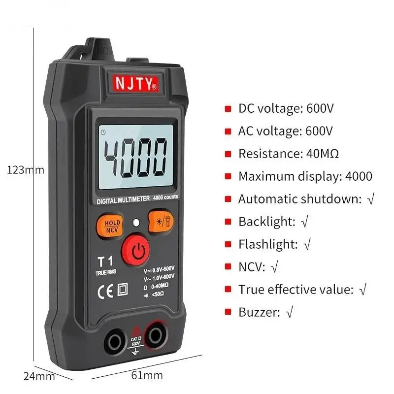 Smart Mini Digital Multimeter Auto Range True RMS NCV Tester Digital Multimeter Axl