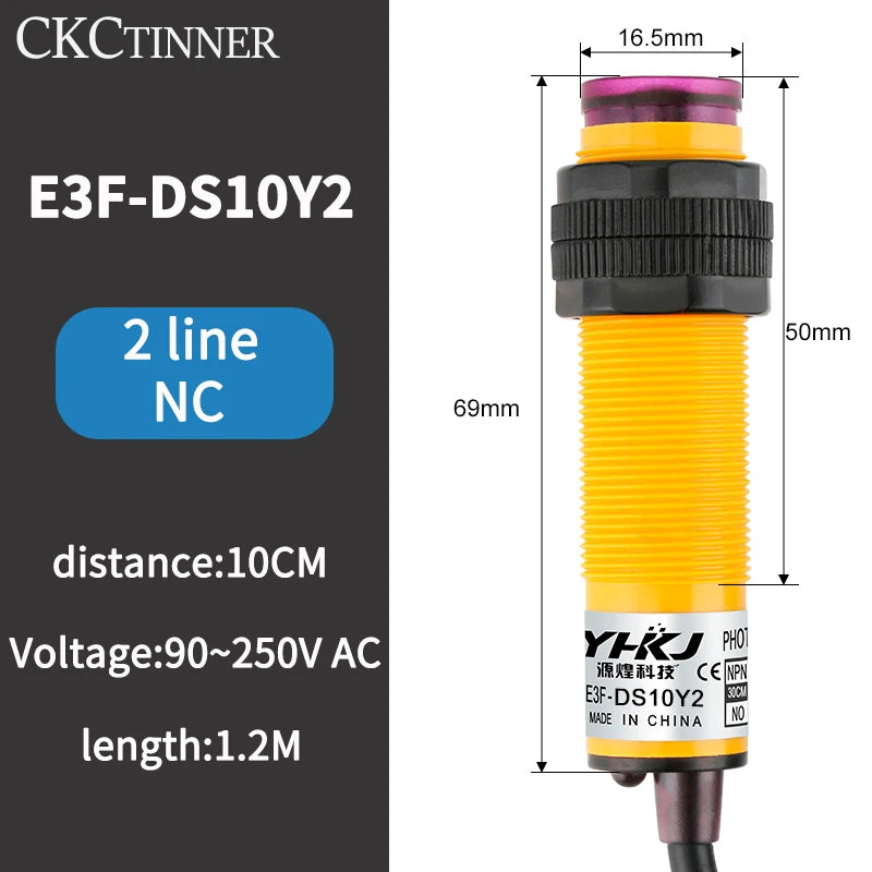 E3F-DS10 Photoelectric Proximity Sensor Switch NPN PNP 10cm Photoelectric Sensor Axl E3F-DS10Y2