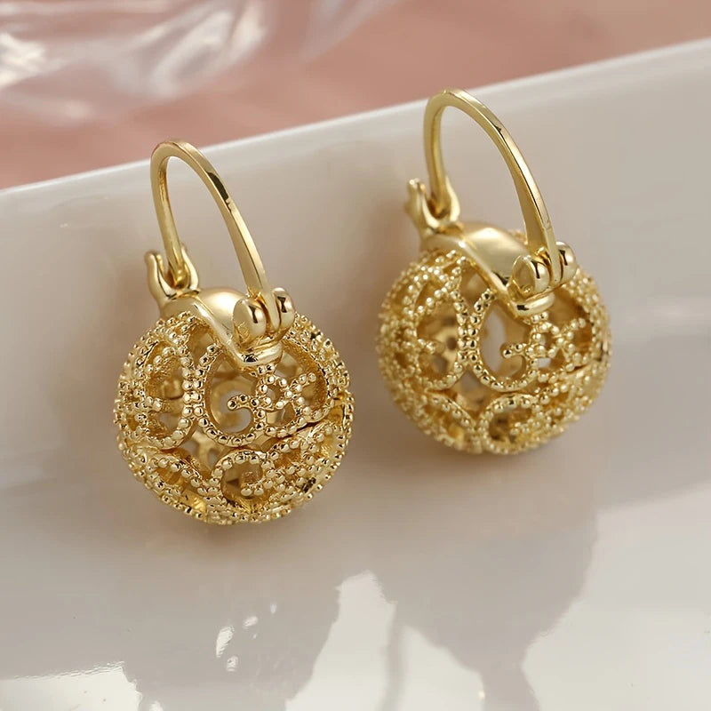 Huitan Hollow Ball Drop Earrings – Women's Trendy Jewelry Drop Earrings Axl E5869