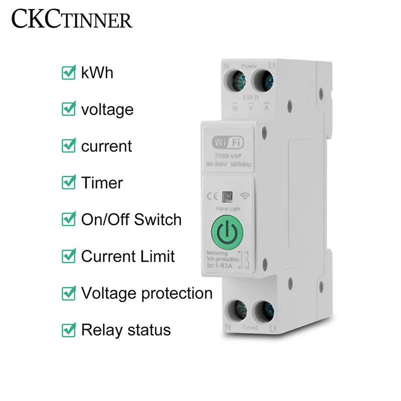 Tuya WiFi Smart Circuit Breaker 63A – Remote & Energy Monitor Smart Circuit Breaker Axl