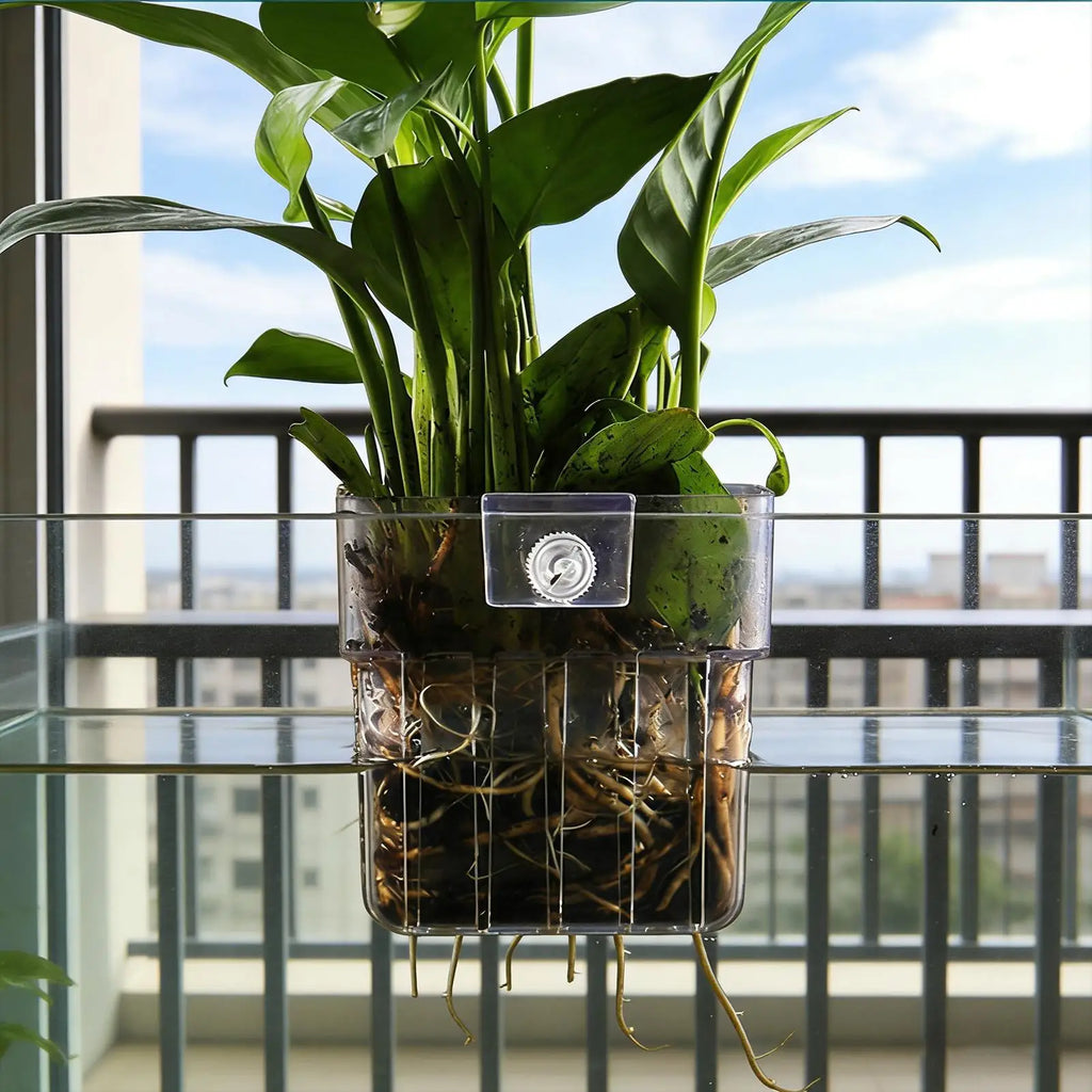 Aquarium Plant Holder – Transparent Hanger Cup for Fish Tanks Aquarium Plant Basket Axl