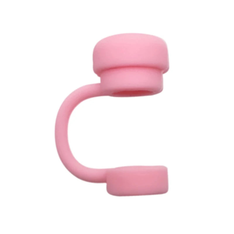 Reusable Silicone Straw Covers – Spill & Dust Proof Caps Straw Cover Caps Axl Pink