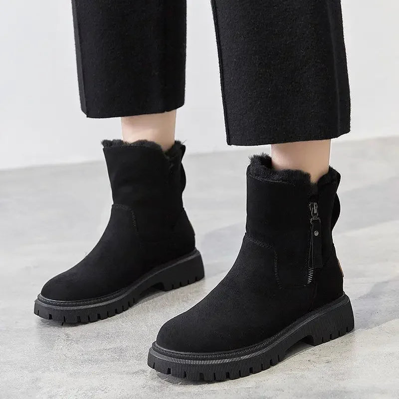 YBQJOO Women's Winter Snow Boots – Warm Anti-Slip Ankle Boot Women's Snow Boots Axl Black 39