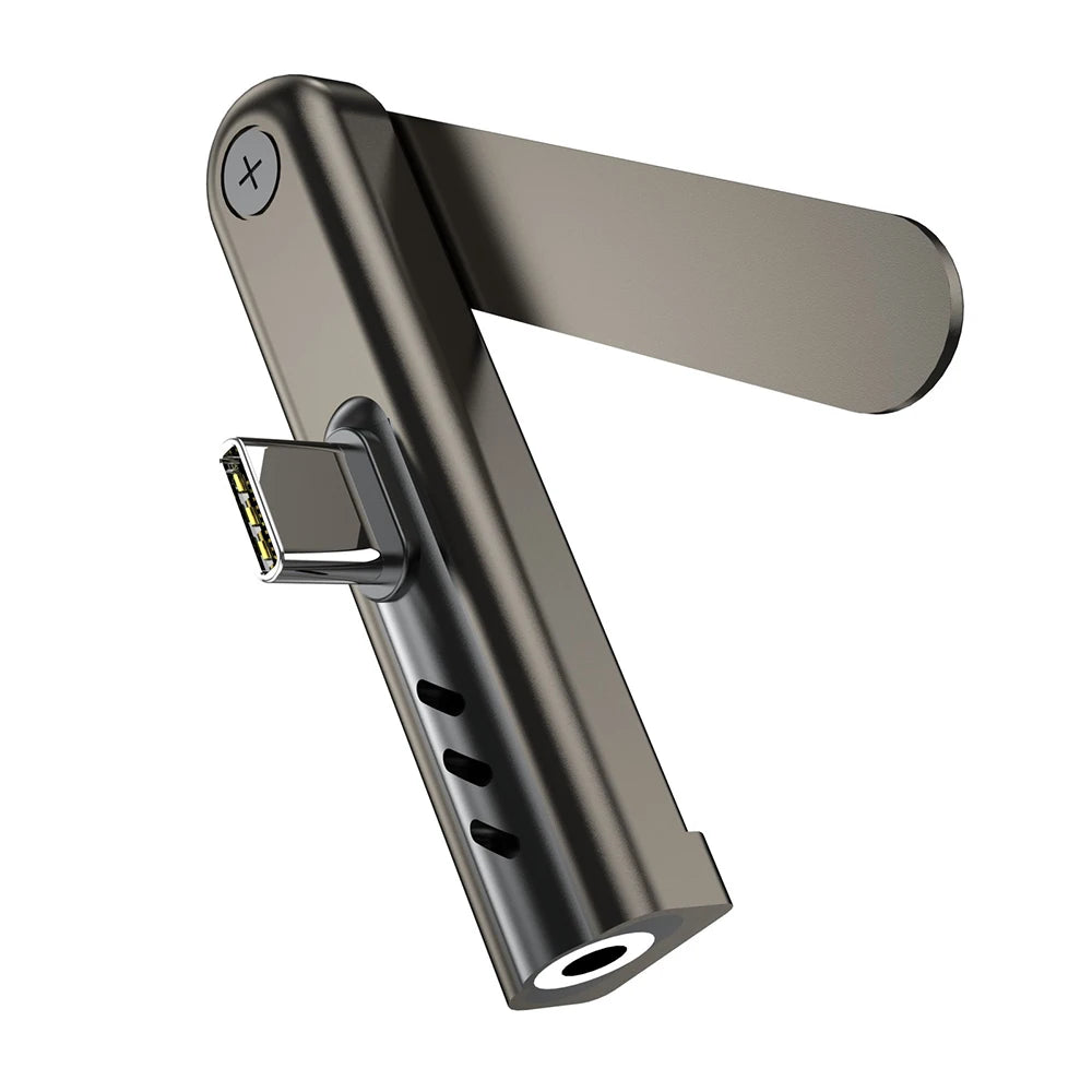 USB-C to 3.5mm HiFi DAC Audio Adapter + Foldable Phone Stand Audio DAC Adapter Axl Type C to 3.5mm