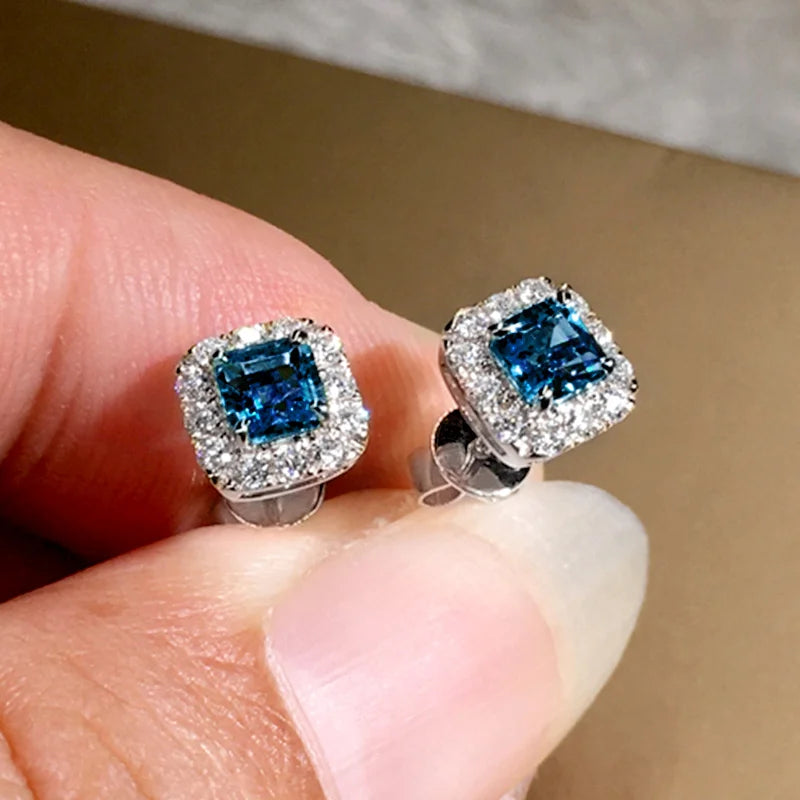 Huitan Cubic Zirconia Stud Earrings – Geometric Fashion Jewelry Stud Earrings Axl