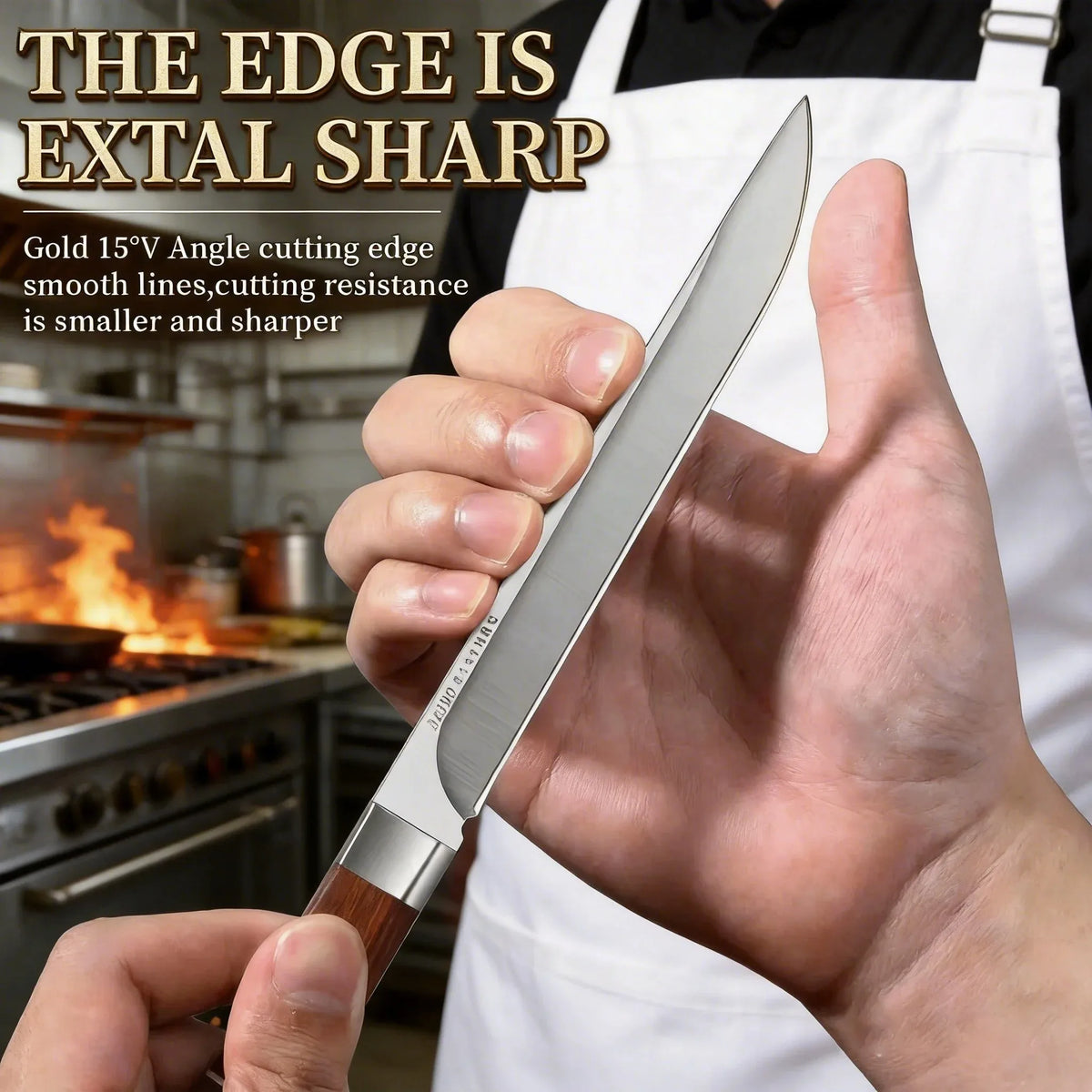 M390 Damascus Steel Knife Set – 62HRC Ultra-Sharp Blades Damascus Kitchen Knife Set Axl