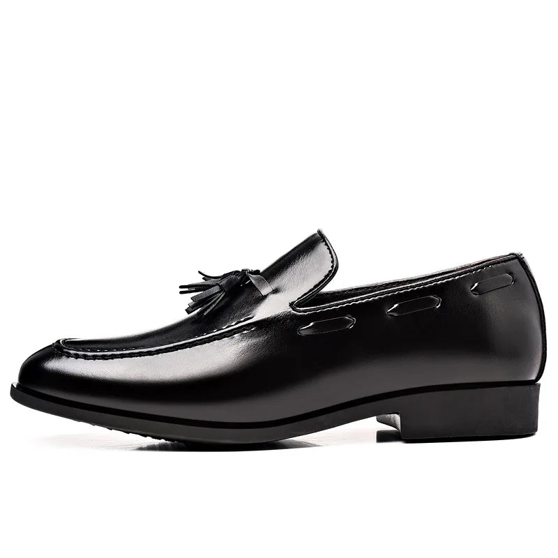 YBQJOO Men's Slip-On Leather Loafers – Business Casual Shoes Men's Loafers Axl black 42