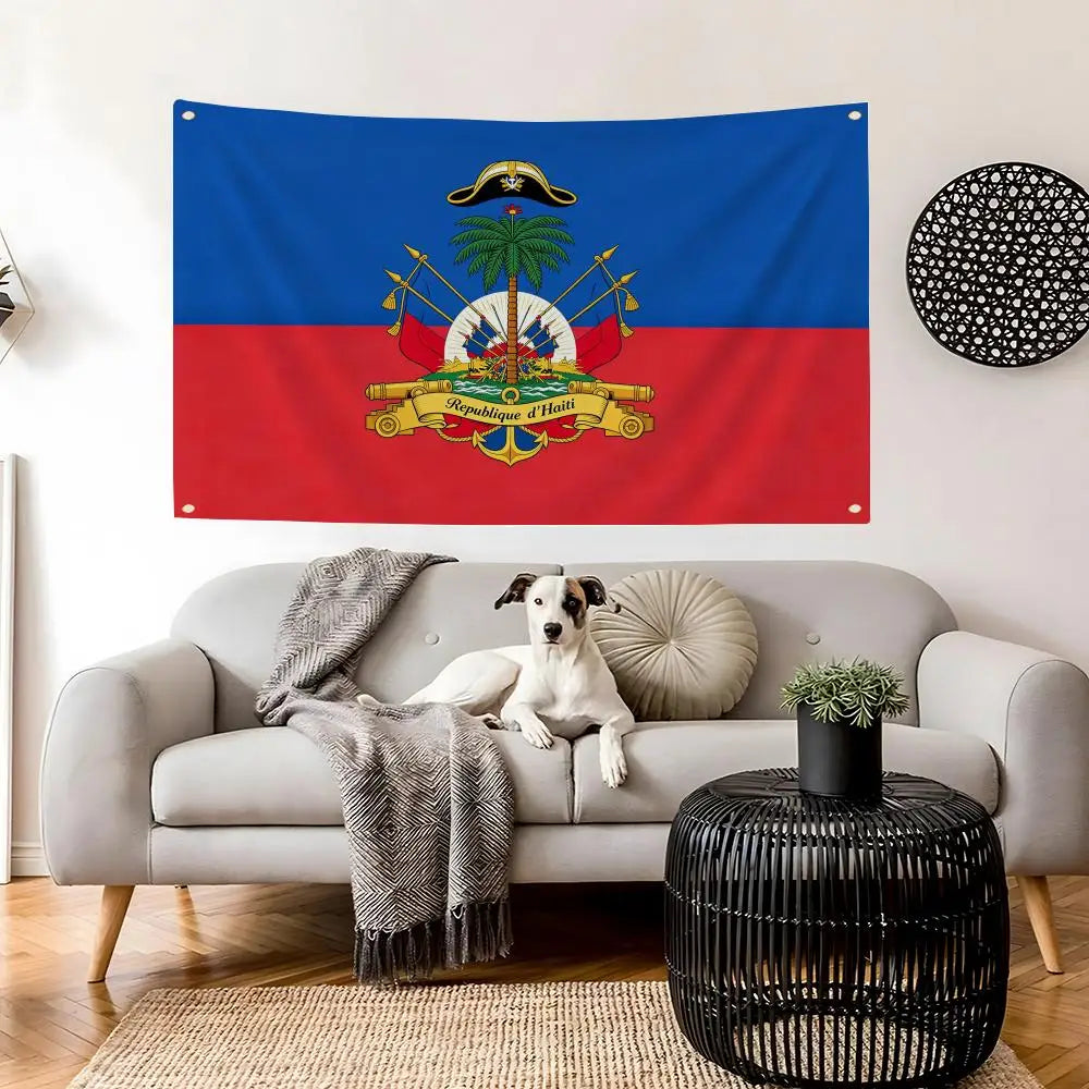 Haiti Flag Banner – Indoor & Outdoor Wall Art Decoration Decorative Flag Banner Axl