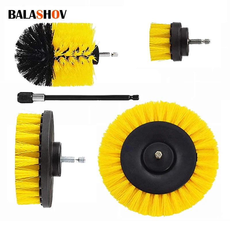 BALASHOV 3-Pc Drill Brush Kit – Power Scrubber Attachment Set Drill Brush Kit Axl