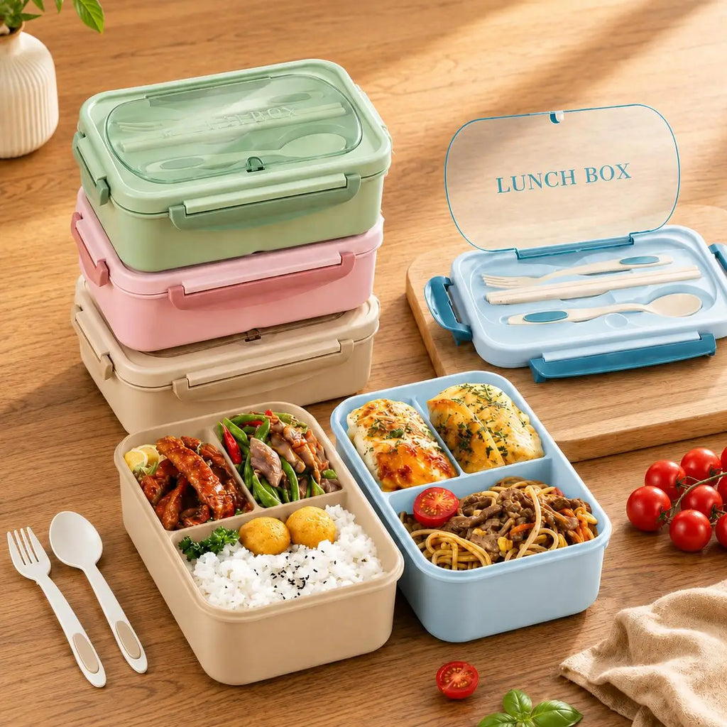 Leak-Proof Lunch Box Set with Tableware – Microwave Safe Lunch Box Set Axl