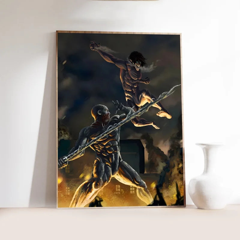 Attack on Titan Anime Poster | Self-Adhesive Waterproof Wall Art Anime Wall Poster Axl z8 21x30cm No Frame