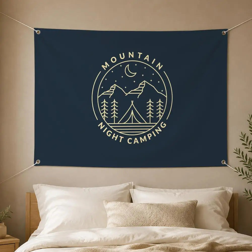 Camping Outdoor Logo Flag Banner – Wall Decor Indoor & Outdoor Wall Flag Banner Axl