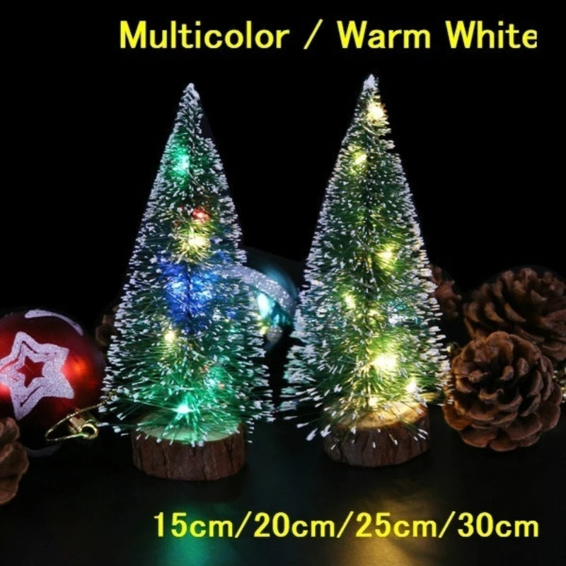 LED Mini Artificial Christmas Tree Tabletop Décor – 4 Sizes Miniature Christmas Tree Axl