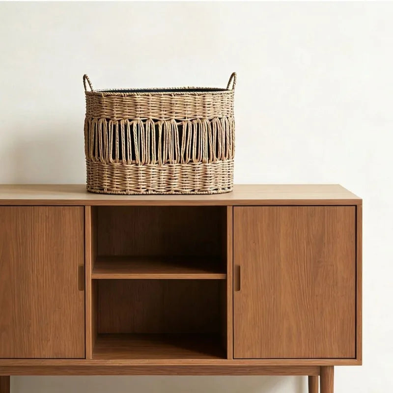 Retro Handwoven Storage Basket – Laundry & Home Organizer Woven Storage Basket Axl