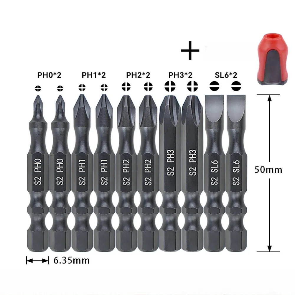 10-Pack 50mm Magnetic Screwdriver Bits – Alloy Steel 1/4" Hex Screwdriver Bit Set Axl with magnetizer China Mainland