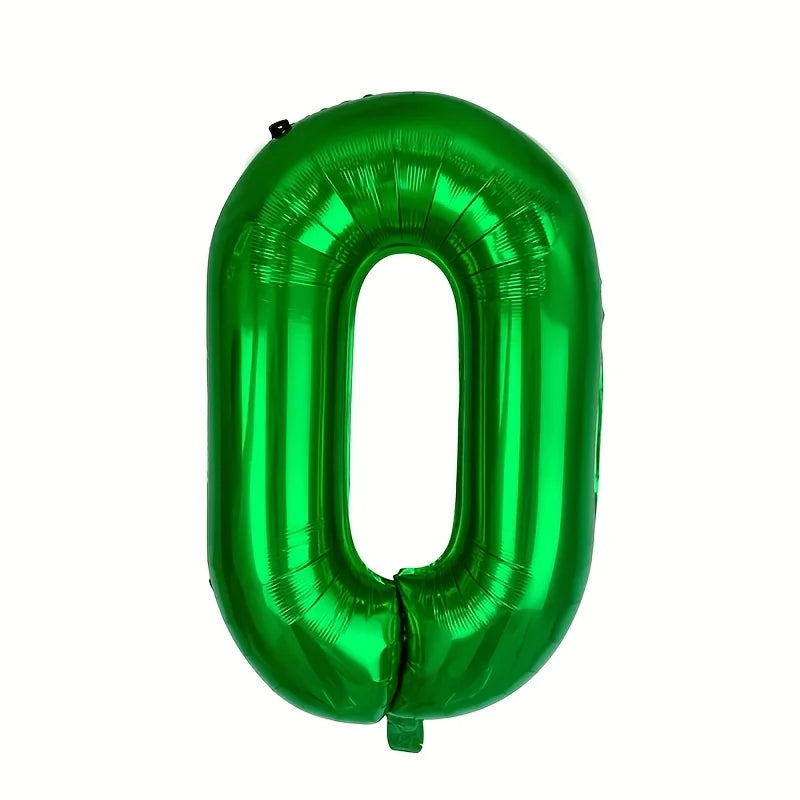 32-Inch Green Number Foil Balloon – Mylar Digit Party Decor Party Foil Balloon Axl Green-Number-0-1pc- 31inch