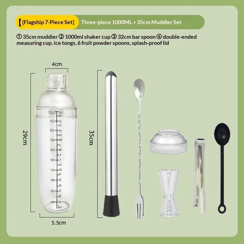 Cocktail Shaker & Jigger Set 3/5/7 Pcs – Home Bar Kit Cocktail Shaker Set Axl 1000ML 7PCS