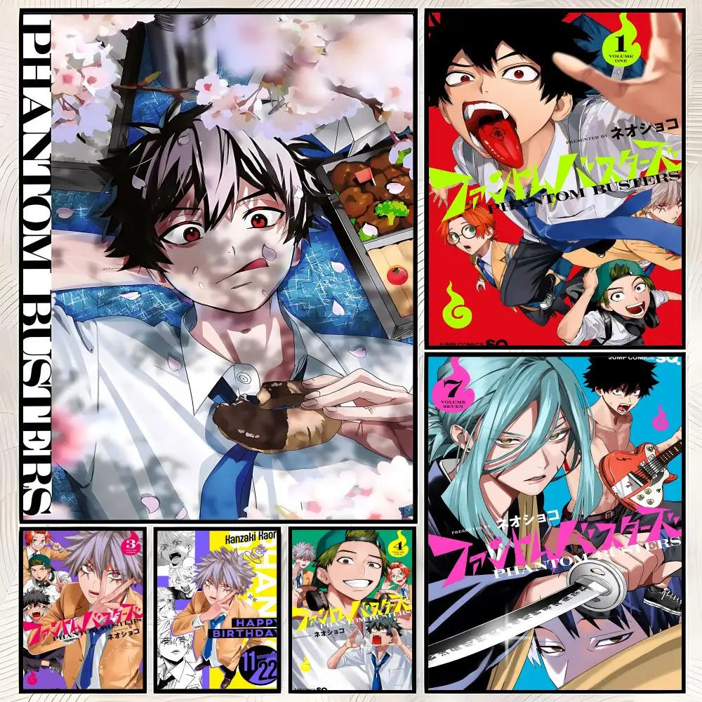 Manga Phantom Busters Self-Stick Wall Art Poster | Waterproof HD Wall Art Poster Axl