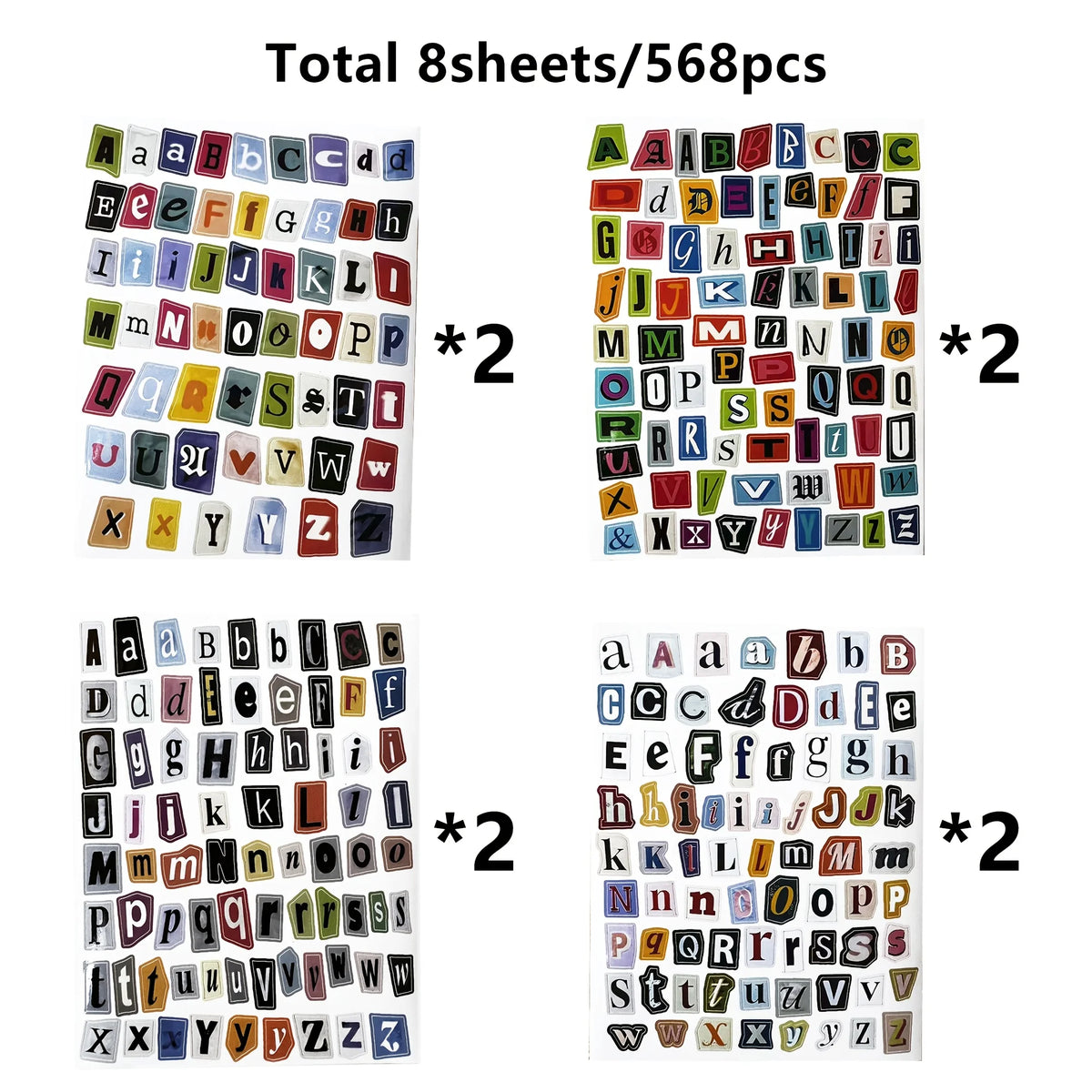 Vintage Magazine Letter Stickers – 8/12 Sheets Scrapbook Alphabet Scrapbook Letter Stickers Axl 8 Sheets